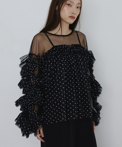 ANDRESD ドレス デコラティブチュールトップス / decorative tulle