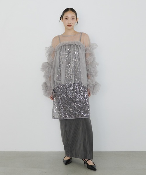 ANDRESD ドレス デコラティブチュールトップス / decorative tulle