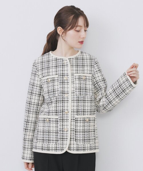 index（インデックス） ジャケット ノーカラージャケット チェック