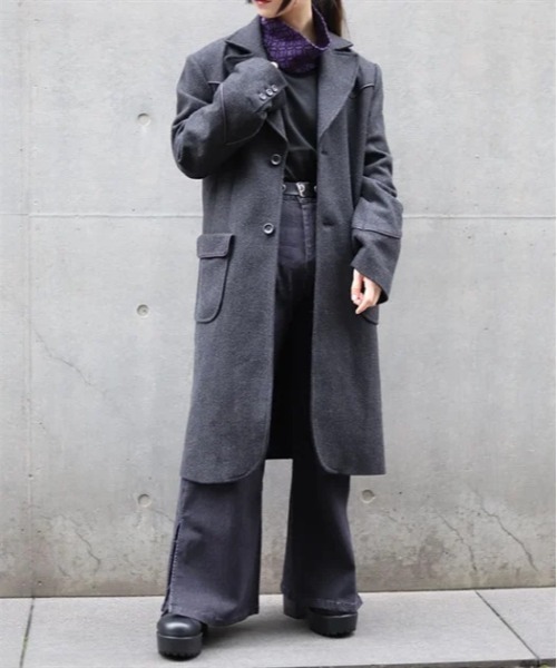 AXESーX チェスターコート コート ウエスタンヘリンボーンコート