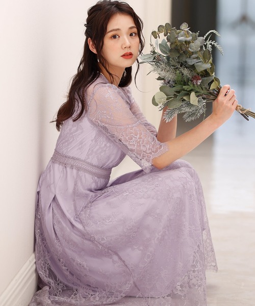 PourVous（プールヴー） ドレス 結婚式 パーティードレス 七分袖と