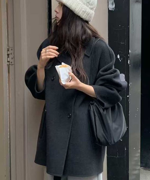 コート チェスターコート ダブルブレストウールライクコート