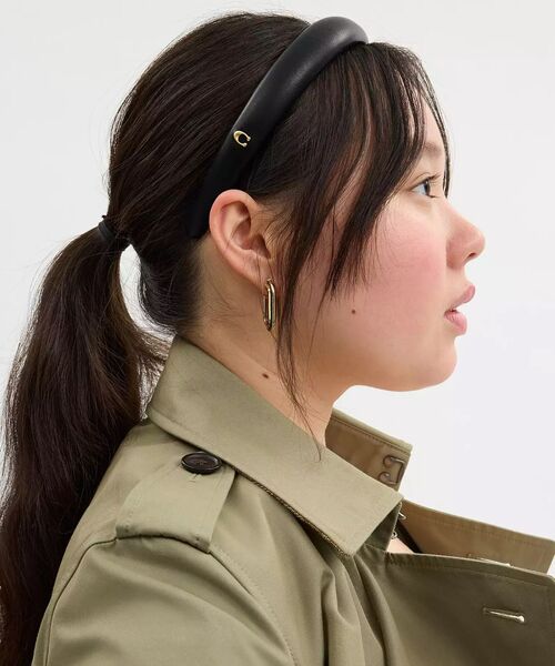 COACH（コーチ） カチューシャ レザー ヘッドバンド : ZOZOTOWN Yahoo