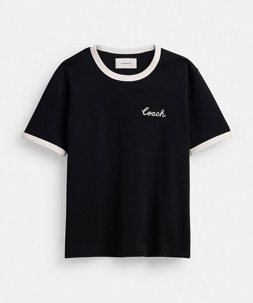 COACH（コーチ） tシャツ シグネチャー リンガー Tシャツ レディース