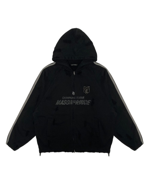 MASONPRINCE パーカー オーバーサイズ ラグラン サイドライン ダメージ