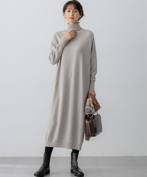23区（ニジュウサンク） ワンピース カシミヤブレンド タートルネック