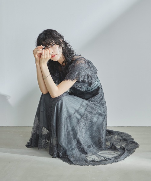 niana（ニアナ） ドレス レーステープドットチュール切替ドレス