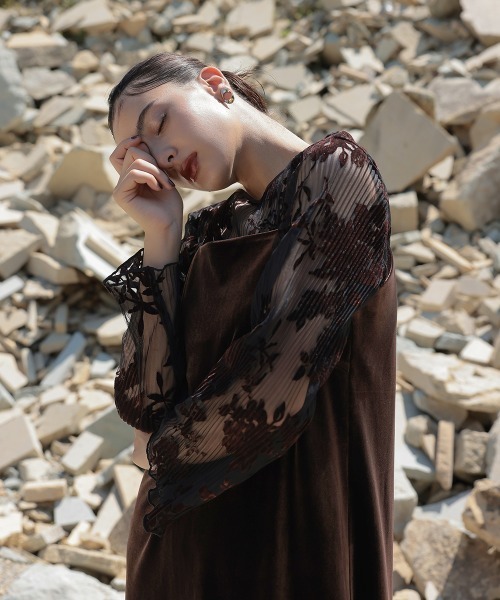 Callarus ドレス 「オケージョン対応」2WAYベロアフロッキープリーツ