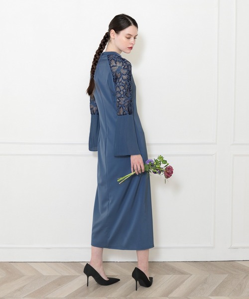 Leja（レジャ） ドレス 「LEJA」レース切替スリットAラインロング