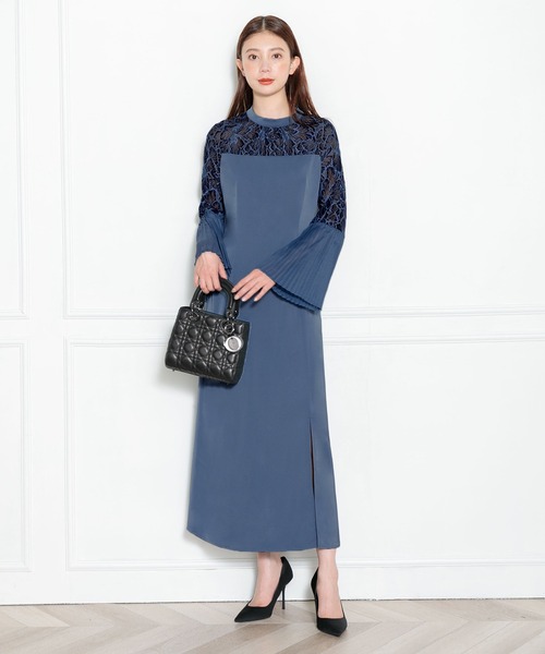 Leja（レジャ） ドレス 「LEJA」レース切替スリットAラインロング