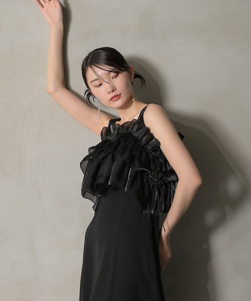 結婚式お呼ばれドレス黒kana オケージョンドレス