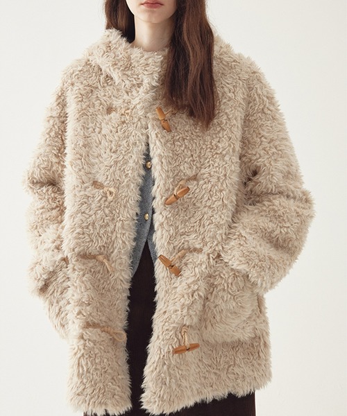 ダッフルコート コート フード付き トグルボタン ファーコート