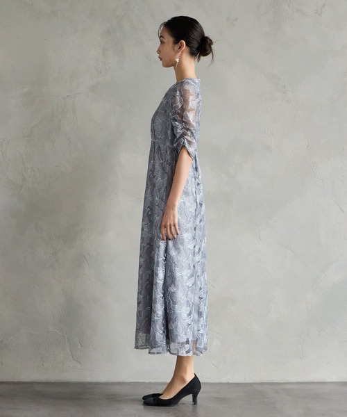 AIMER（エメ） ドレス チュールエンブロイダリーレースパイピング