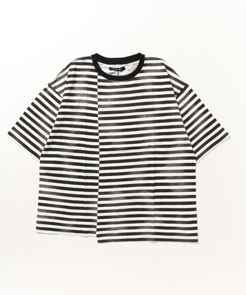 MINEDENIM（マインデニム） tシャツ Hazy Border Uneven Loose T-SH