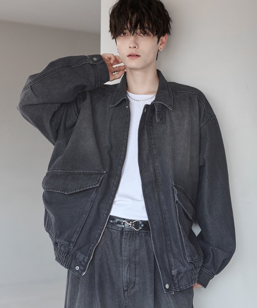 デニムジャケット gジャン ミリタリーデザイン12オンスデニムショート