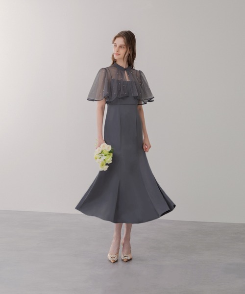 Leja パーティードレス グレー Mサイズ レジャ Leja グレー 刺繍入り