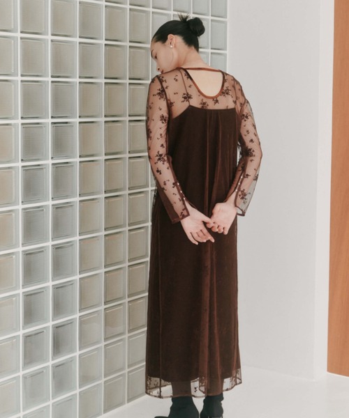 kaene（カエン） ドレス フロッキーベロア2wayドレス「結婚式 二次会