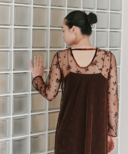 kaene（カエン） ドレス フロッキーベロア2wayドレス「結婚式 二次会