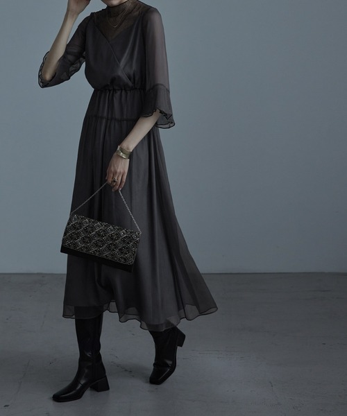 etoll.（エトル） ドレス ラメチュールシフォンドレス ワンピース 結婚