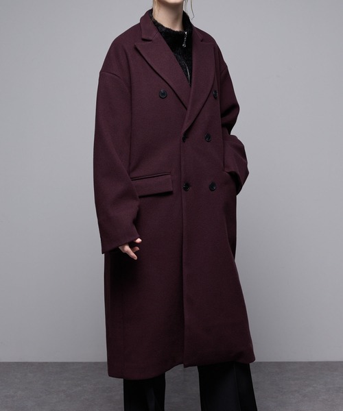 美品】LOVELESSチェスターコート ダブル ウールメルトン 上衿