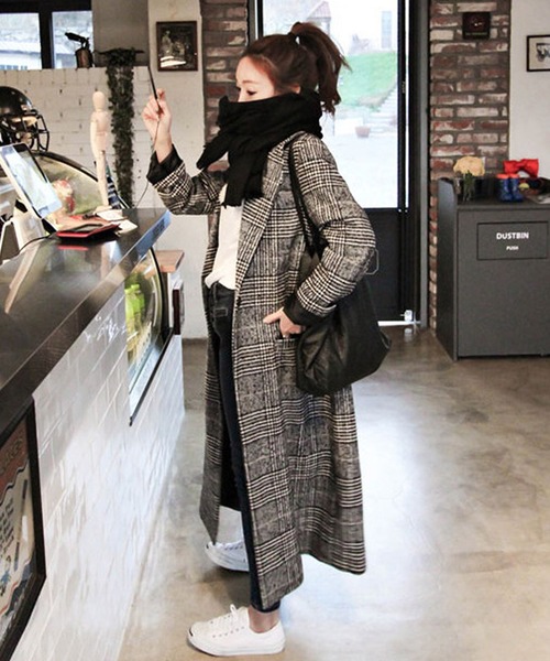 Amulet（アミュレット） コート チェスターコート 千鳥柄ロングコート