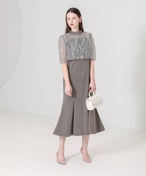 Leja（レジャ） ドレス 「LEJA」ケープ風スパンコール刺繍ボレロ