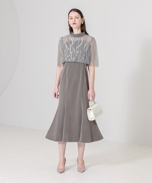 Leja（レジャ） ドレス 「LEJA」ケープ風スパンコール刺繍ボレロ