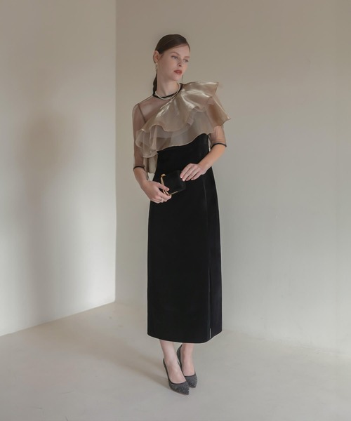 Leja（レジャ） ドレス 「LEJA」アシンメトリーティアードフリル3WAY