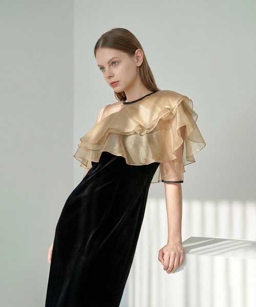 Leja（レジャ） ドレス 「LEJA」アシンメトリーティアードフリル3WAY