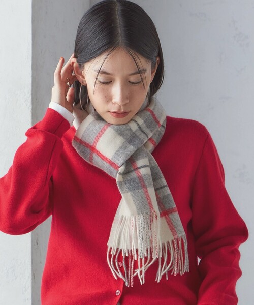 SHIPS（シップス） マフラー ストール チェック カシミヤ リバーシブル