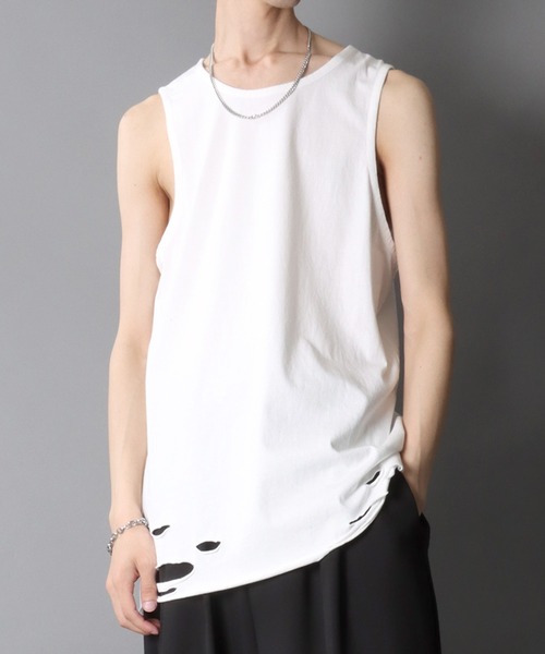 PAION&DRUG ダメージ加工 タンクトップ FREAK'S STORE/ダメージ加工