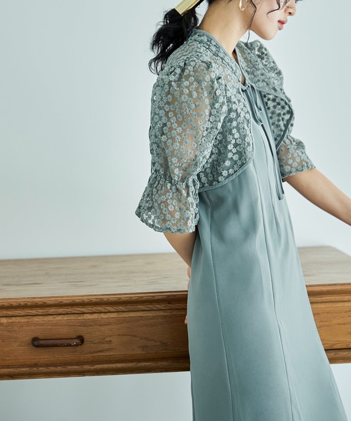 niana（ニアナ） ドレス 花柄ボレロIラインキャミワンピースレイヤード