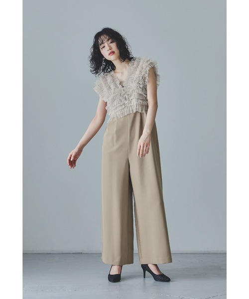 niana（ニアナ） パンツドレス チュールベストオールインワンドレス