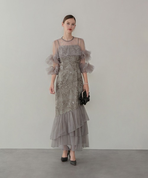 Leja（レジャ） ドレス 「LEJA」フラワースパンコールチュールフリル