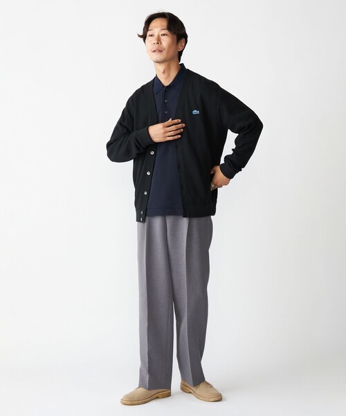 別注】LACOSTE / コットン パンツ ブラック サイズ36 LACOSTE