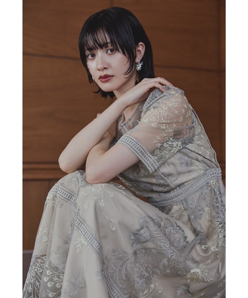 niana（ニアナ） ドレス フラワーレースフレアドレス パーティードレス