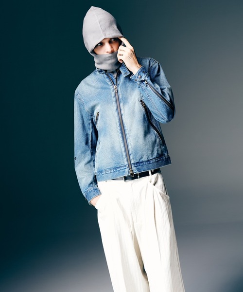 glamb（グラム） 革ジャン ライダース Denim Riders Jacket / デニム