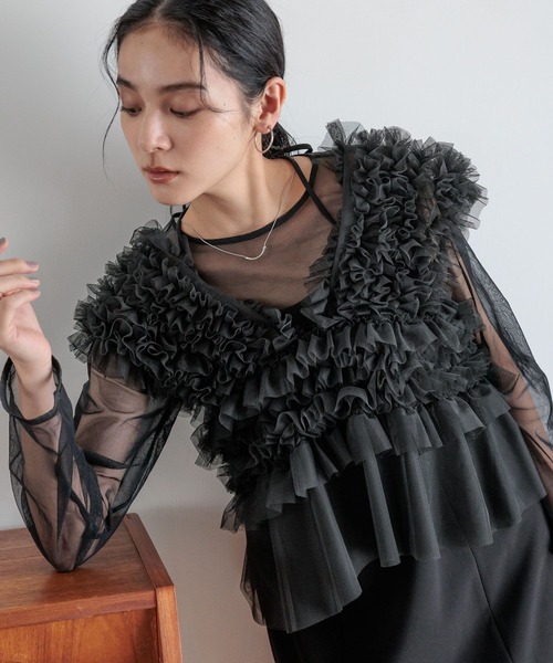 LOWRYS FARM（ローリーズファーム） ワンピース チュールフリルベスト