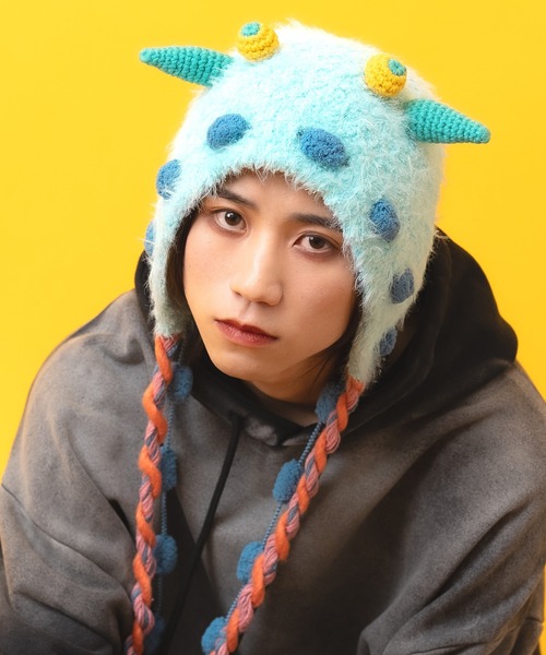 ニット帽 ニットキャップ an meets zakka 未確認モンスターイヤー