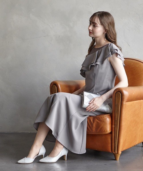 AIMER（エメ） ドレス アシンメトリーフリルマーメイドライン