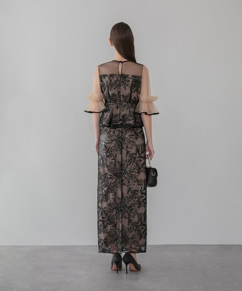 Leja（レジャ） ドレス 「LEJA」アシンメトリーシアーフラワー