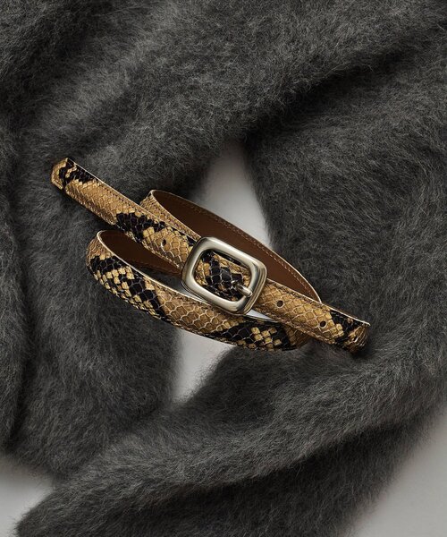 Whim Gazette（ウィム ガゼット） ベルト 「Hoaw.」型押しパイソン