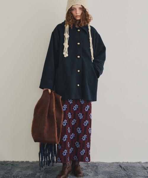 as.style ステンカラー ハンドメイド ミドルコート ブラウン nugu