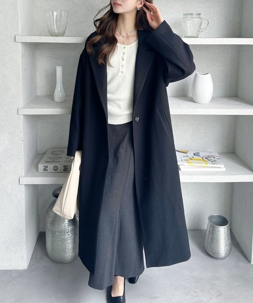 TREOVER コート チェスターコート 洗練シルエットで魅せるロング