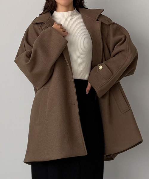 callautia（カラウティア） ステンカラーコート コート ゴールドボタン