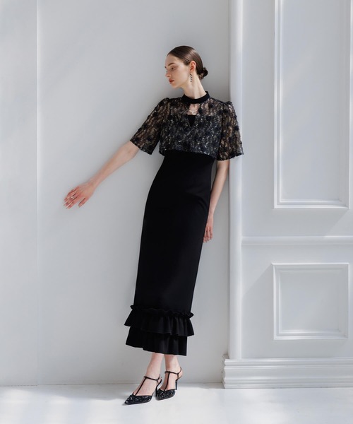 Leja（レジャ） ドレス 「LEJA」フラワースパンコールチュールフリルI