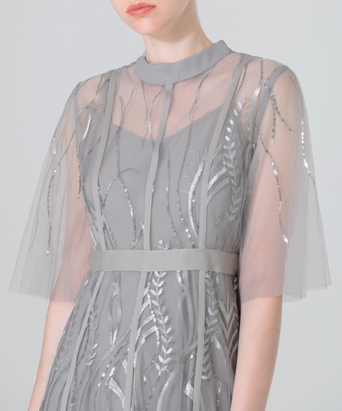 Leja（レジャ） ドレス 「LEJA」スパンコール刺繍レースプチハイネック