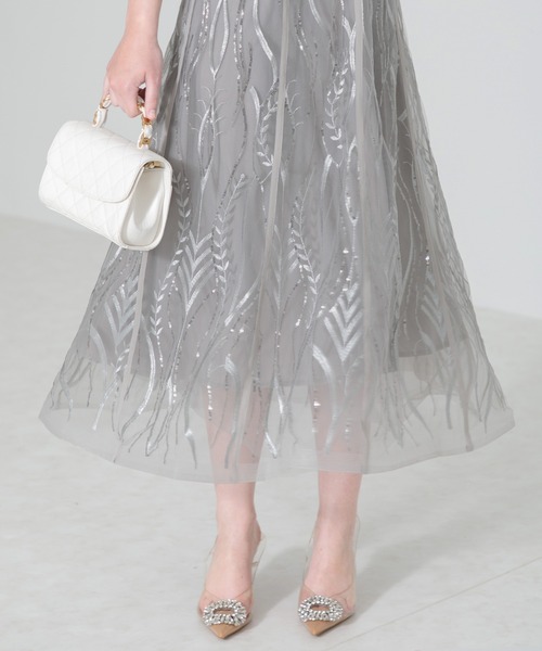 Leja（レジャ） ドレス 「LEJA」スパンコール刺繍レースプチハイネック