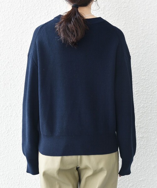 SHIPS any ニット セーター any:「手洗い可能」アゼ コンパクト クルー