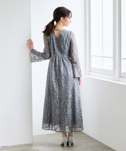 AIMER（エメ） ドレス 「WEB限定」総レースロングスリーブフレア